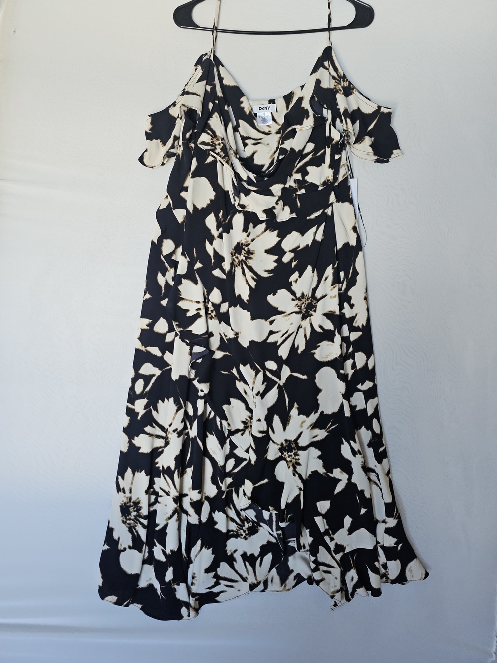 DKNY Floral Cold Shoulder Midi Dress NWT Size 14